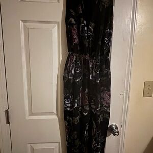 Lululemon Athletica Black Floral Jumpsuit